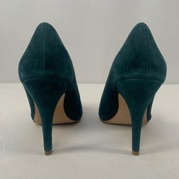 Madewell The Mira Suede Point Toe Heels in Green Size 6 - Picture 7 of 10